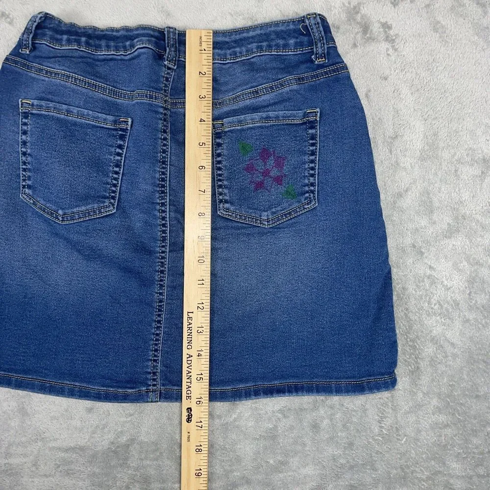 Cat & Jack Jean Skirt Girls XL‎  14/16 Super Stretch Denim Blue (Waist 29